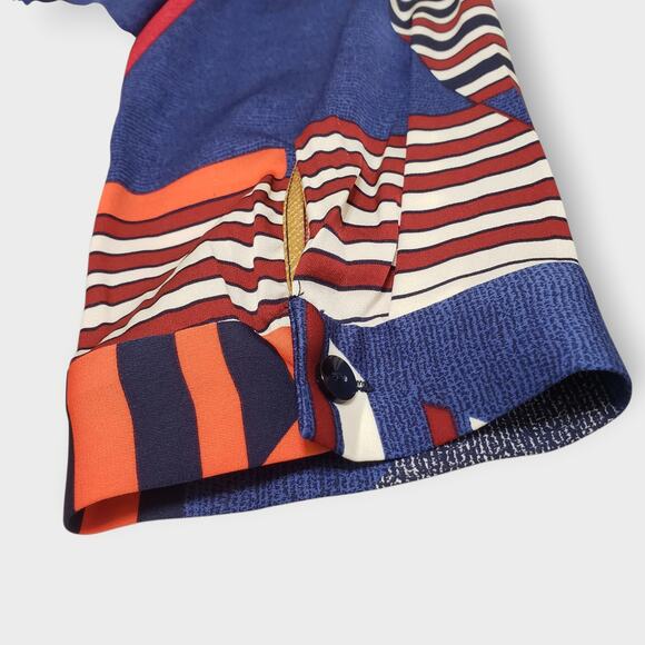 Diane Von Furstenberg Freya Silk Dress Multicolor Geo Colorblock Sz 10 Career - Picture 14 of 16